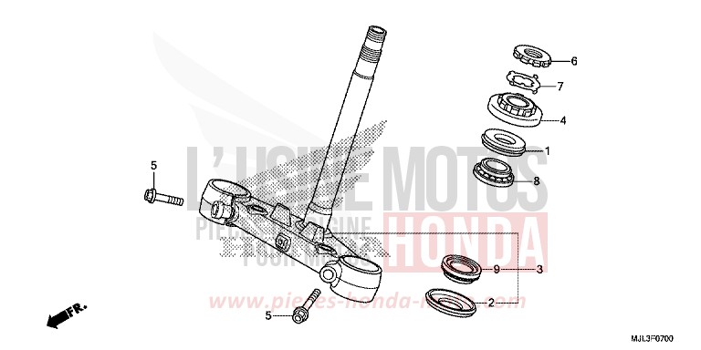 LENKSCHAFT von NC750X "Meca" SWORD SILVER METALLIC (NHA95) von 2014